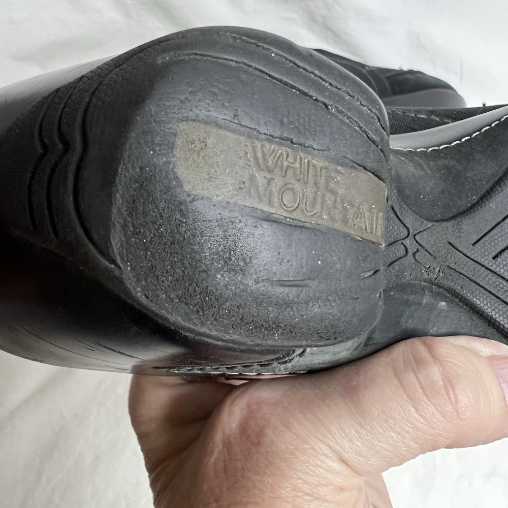 White Mountain Women's Black Leather Comfort Slip On Shoes Low Heel Size 7.5M - Picture 8 of 15